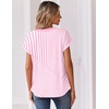 Zeagoo Women Tops Short Sleeve T Shirts V Neck Dressy Casual Work Blouses(Tz300-pink)