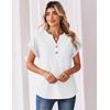 Zeagoo Women Tops Short Sleeve T Shirts V Neck Dressy Casual Work Blouses(White)