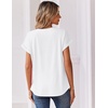 Zeagoo Women Tops Short Sleeve T Shirts V Neck Dressy Casual Work Blouses(White)