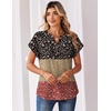 Zeagoo Women Tops Short Sleeve T Shirts V Neck Dressy Casual Work Blouses(Xh553-flowers)