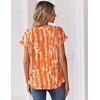 Zeagoo Women Tops Short Sleeve T Shirts V Neck Dressy Casual Work Blouses(Zr466-orange)
