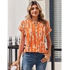 Zeagoo Women Tops Short Sleeve T Shirts V Neck Dressy Casual Work Blouses(Zr466-orange)