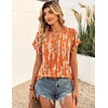 Zeagoo Women Tops Short Sleeve T Shirts V Neck Dressy Casual Work Blouses(Zr466-orange)