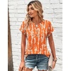 Zeagoo Women Tops Short Sleeve T Shirts V Neck Dressy Casual Work Blouses(Zr466-orange)