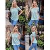 Zeagoo Women Tunics Tops Short Sleeve Summer Shirts Dressy Casual Blouses(An202)