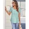 Zeagoo Women Tunics Tops Short Sleeve Summer Shirts Dressy Casual Blouses(An202)