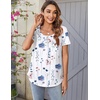 Zeagoo Women Tunics Tops Short Sleeve Summer Shirts Dressy Casual Blouses(Bf112)