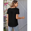 Zeagoo Women Tunics Tops Short Sleeve Summer Shirts Dressy Casual Blouses(Black)