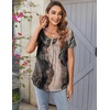 Zeagoo Women Tunics Tops Short Sleeve Summer Shirts Dressy Casual Blouses(Cx278)