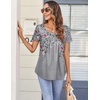 Zeagoo Women Tunics Tops Short Sleeve Summer Shirts Dressy Casual Blouses(Hf36)