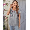 Zeagoo Women Tunics Tops Short Sleeve Summer Shirts Dressy Casual Blouses(Hf36)
