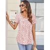 Zeagoo Women Tunics Tops Short Sleeve Summer Shirts Dressy Casual Blouses(Jh589)