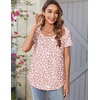 Zeagoo Women Tunics Tops Short Sleeve Summer Shirts Dressy Casual Blouses(Jh589)
