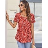 Zeagoo Women Tunics Tops Short Sleeve Summer Shirts Dressy Casual Blouses(Jh590)