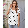 Zeagoo Women Tunics Tops Short Sleeve Summer Shirts Dressy Casual Blouses(Jh592- Polka Dots)