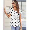 Zeagoo Women Tunics Tops Short Sleeve Summer Shirts Dressy Casual Blouses(Jh592- Polka Dots)