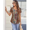 Zeagoo Women Tunics Tops Short Sleeve Summer Shirts Dressy Casual Blouses(Mz721)