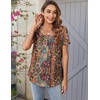 Zeagoo Women Tunics Tops Short Sleeve Summer Shirts Dressy Casual Blouses(Mz721)