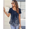 Zeagoo Women Tunics Tops Short Sleeve Summer Shirts Dressy Casual Blouses(Sf119- Navy Blue Flowers)