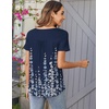 Zeagoo Women Tunics Tops Short Sleeve Summer Shirts Dressy Casual Blouses(Sf119- Navy Blue Flowers)