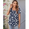 Zeagoo Women Tunics Tops Short Sleeve Summer Shirts Dressy Casual Blouses(Sf297)
