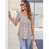 Zeagoo Women Tunics Tops Short Sleeve Summer Shirts Dressy Casual Blouses(Xh388)