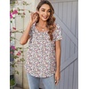 Zeagoo Women Tunics Tops Short Sleeve Summer Shirts Dressy Casual Blouses(Xh388)