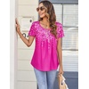 Zeagoo Women Tunics Tops Short Sleeve Summer Shirts Dressy Casual Blouses(Xh405)