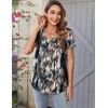 Zeagoo Women Tunics Tops Short Sleeve Summer Shirts Dressy Casual Blouses(Zr220)