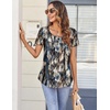 Zeagoo Women Tunics Tops Short Sleeve Summer Shirts Dressy Casual Blouses(Zr220)