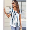 Zeagoo Women Tunics Tops Short Sleeve Summer Shirts Dressy Casual Blouses(Zr229- White Blue)