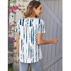 Zeagoo Women Tunics Tops Short Sleeve Summer Shirts Dressy Casual Blouses(Zr229- White Blue)