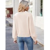 Zeagoo Women V-Neck Cropped Sweater Fall Long Sleeve Knit Pullover Tops(Apricot)