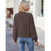 Zeagoo Women V-Neck Cropped Sweater Fall Long Sleeve Knit Pullover Tops(Brown)