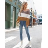 Zeagoo Women V-Neck Cropped Sweater Fall Long Sleeve Knit Pullover Tops(Brown Leopard)