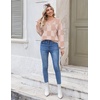 Zeagoo Women V-Neck Cropped Sweater Fall Long Sleeve Knit Pullover Tops(Khakiplaid)