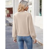 Zeagoo Women V-Neck Cropped Sweater Fall Long Sleeve Knit Pullover Tops(Light Khaki)