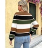 Zeagoo Women V-Neck Cropped Sweater Fall Long Sleeve Knit Pullover Tops(Multi-brown)