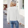 Zeagoo Women V-Neck Cropped Sweater Fall Long Sleeve Knit Pullover Tops(White)