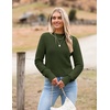 Zeagoo Women’s 2026 Fall Crewneck Cropped Sweaters Long Sleeve Knit Tops(Army Green)