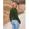 Zeagoo Women’s 2026 Fall Crewneck Cropped Sweaters Long Sleeve Knit Tops(Army Green)