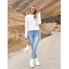 Zeagoo Women’s 2026 Fall Crewneck Cropped Sweaters Long Sleeve Knit Tops(A-white)
