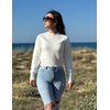Zeagoo Women’s 2026 Fall Crewneck Cropped Sweaters Long Sleeve Knit Tops(A-white)