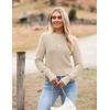 Zeagoo Women’s 2026 Fall Crewneck Cropped Sweaters Long Sleeve Knit Tops(Beige)