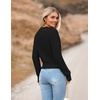 Zeagoo Women’s 2026 Fall Crewneck Cropped Sweaters Long Sleeve Knit Tops(Black)