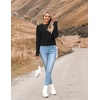 Zeagoo Women’s 2026 Fall Crewneck Cropped Sweaters Long Sleeve Knit Tops(Black)