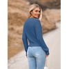 Zeagoo Women’s 2026 Fall Crewneck Cropped Sweaters Long Sleeve Knit Tops(Blue)