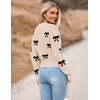 Zeagoo Women’s 2026 Fall Crewneck Cropped Sweaters Long Sleeve Knit Tops(Bowknot Beige)