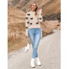 Zeagoo Women’s 2026 Fall Crewneck Cropped Sweaters Long Sleeve Knit Tops(Bowknot Beige)