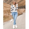 Zeagoo Women’s 2026 Fall Crewneck Cropped Sweaters Long Sleeve Knit Tops(Bowknot White)